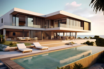 Fototapeta premium swimming pool in resort