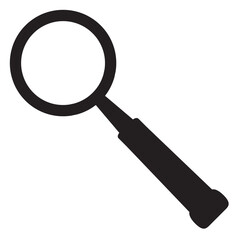 Magnifying glass icon.Black silhouette.Isolated on white background.Vector flat illustration.
