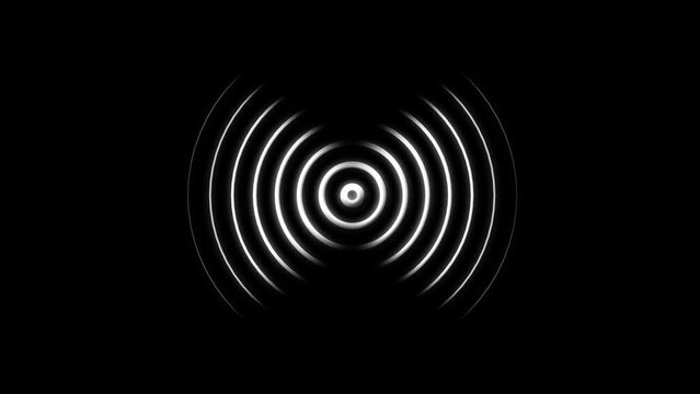 Radio waves icon animation on black background.