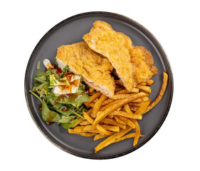 Delicious fried breaded chicken breast