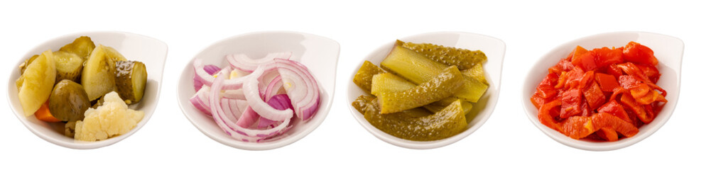 Set of four different salad