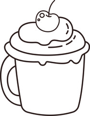 Cocktail With Cherry Doodle