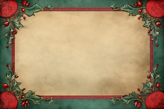 vintage christmas background with frame