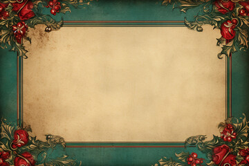 vintage christmas greeting card with christmas tree