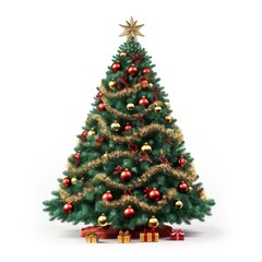 Beautiful Christmas tree isolated on white background