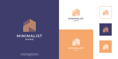 Abstract home logo design template. Minimal real estate property vector symbol
