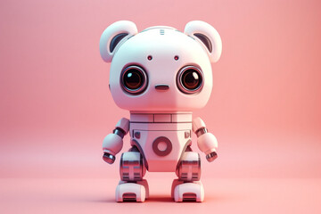Cute animal robot of the future mechanical with artificial intelligence