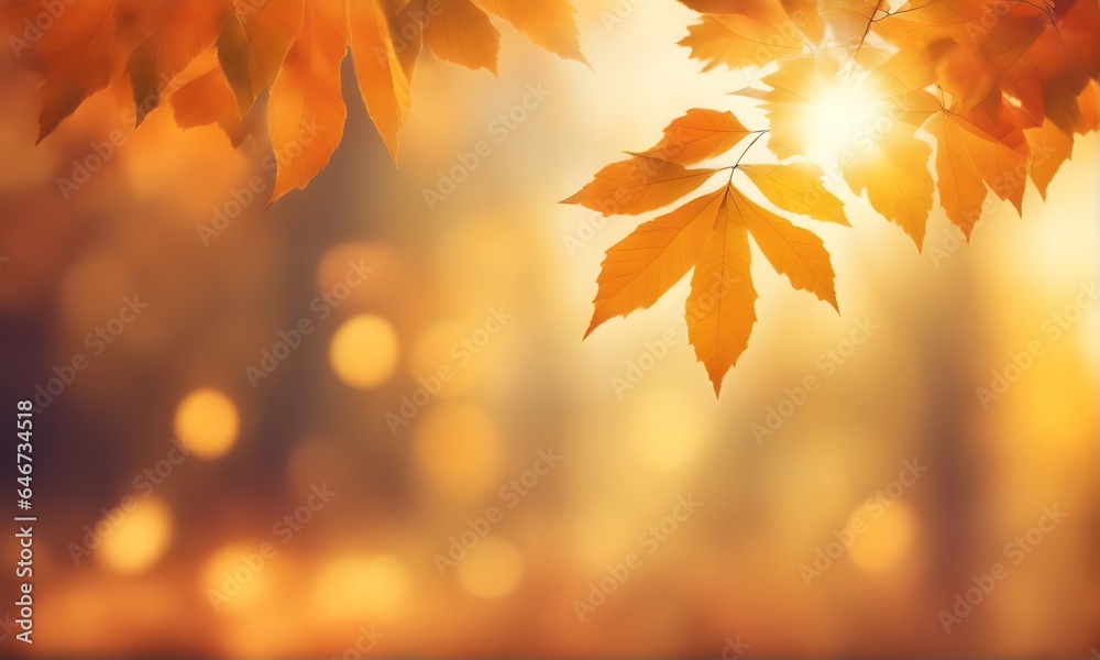 Poster abstract autumn foliage bokeh backdrop