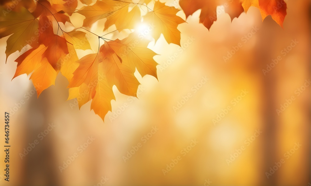 Poster abstract autumn foliage bokeh backdrop
