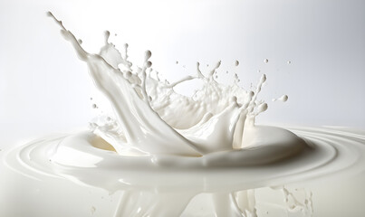 Milk splash close up, drink concept, package, illustration food, Generative AI