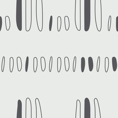 Scandinavian seamless pattern pattern draw by hand, with sticks, lines, leaves