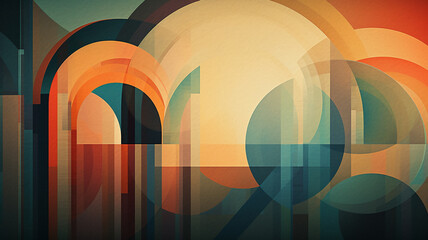 Abstract background with arches and circles
