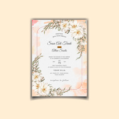 floral wedding invitation card tamplate