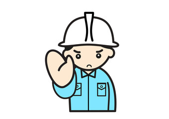 ストップポーズの作業員