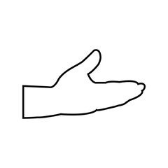 Hand symbol icon vector. Hand illustration sign. Symbol shown by the hand sign.