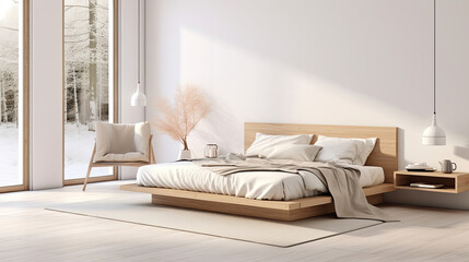 Modern bedroom with a view