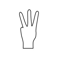 Obraz premium Hand symbol icon vector. Hand illustration sign. Symbol shown by the hand sign.