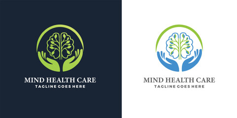 nature mind care health logo designs - obrazy, fototapety, plakaty