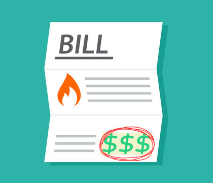 High Gas Utility bill icon. Clipart image isolated on white background