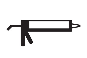 Caulking gun silhouette icon. Clipart image isolated on white background