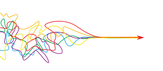 Rainbow merging arrows image. Clipart image