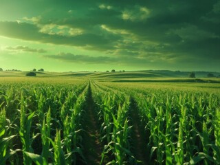 Fototapeta na wymiar Corn farm field background Image