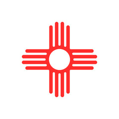 Zia symbol red icon. Clipart image isolated on white background