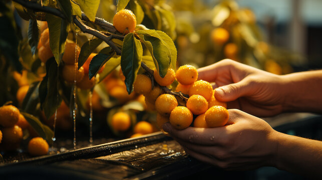 hand holding a bunch of fruit UHD wallpaper Stock Photographic Image