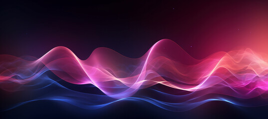 Flowing waves of colorful light against a dark background