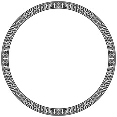 Circle border with seamless meander pattern