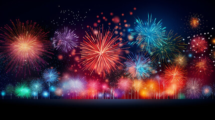 Fototapeta na wymiar Abstract colored firework background with free space for text, new year, guy faukes, celebration