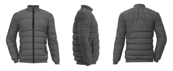 Puffer jacket. Isolated Winter Jacket