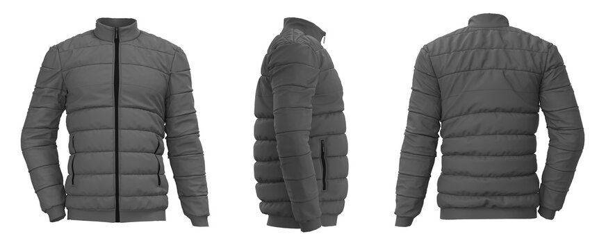 Puffer jacket. Isolated Winter Jacket