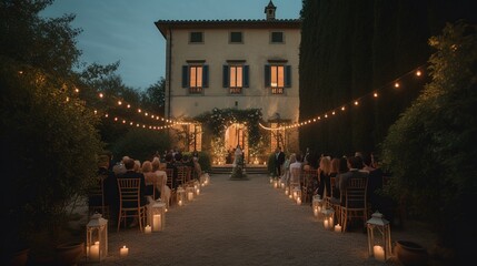 Natural and cozy  chic style wedding decoration in a french mansion