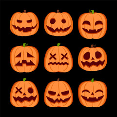 Halloween Pumpkin Emotion Set : Dive into the spooky spirit of Halloween with this set of pumpkin collection. These jack-o'-lanterns come to life with a range of expressions.