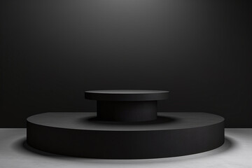 Black empty minimal product podium to showcase and display a product beautifully
