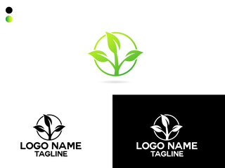 Naturel logo.Tree logo design. Agricultural logo. Farming. Business. Green. Finance. Creative tree. Color. Leaf vector. Premium template. Circle