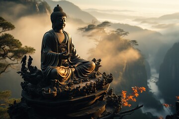 China, snaking through dramatic landscapes, symbolizing rich history  picturesque tourist destinations.Generated with AI