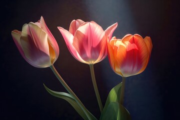 Fototapeta premium Pastel flowers minimalistic background pastel colors.