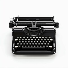 Vintage Typewriter Isolated on White Background. Generative ai
