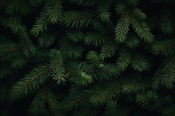 Fototapeta na wymiar Christmas fir tree branches banner background Generative AI