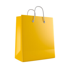 Yellow shopping bag. Concept of sale event or promotion great discount. 3d rendering.