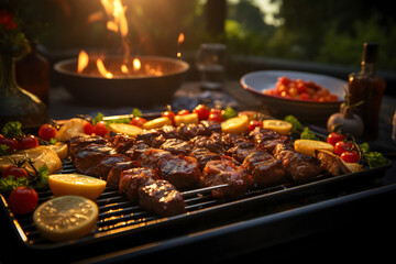 barbecue on the grill	