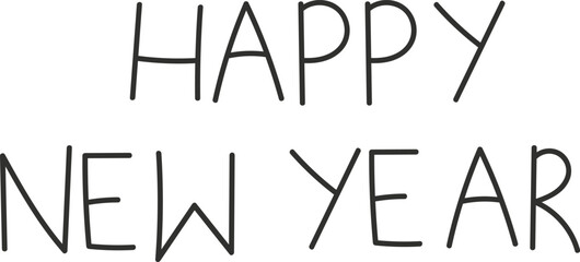 Happy New Year Lettering Doodle
