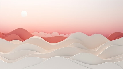 abstract AI background light delicate tones pastel with copy space lines in nature style 3d paper sculpture