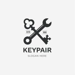 keypair. key repair logo design for company, brand or website.