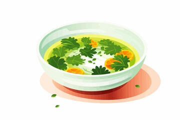 summer vegetables soup vector flat minimalistic isolated illustration