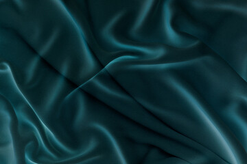 Obraz premium Abstract waving dark satin fabric background, dark fabric texture background