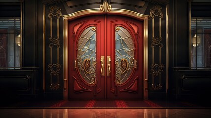 Red Luxury Double Door, Generative AI