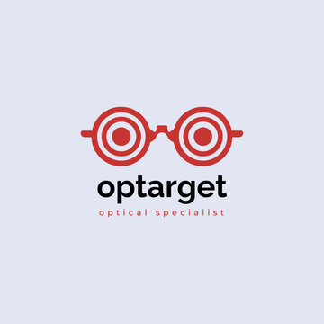 Optical target. optical care logo design for company, brand, store and website.